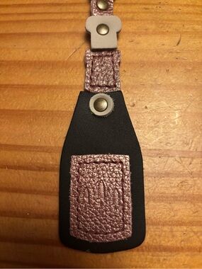 Portland Leather Champagne Bottle in Metallic Pink Bag Charm - NEW